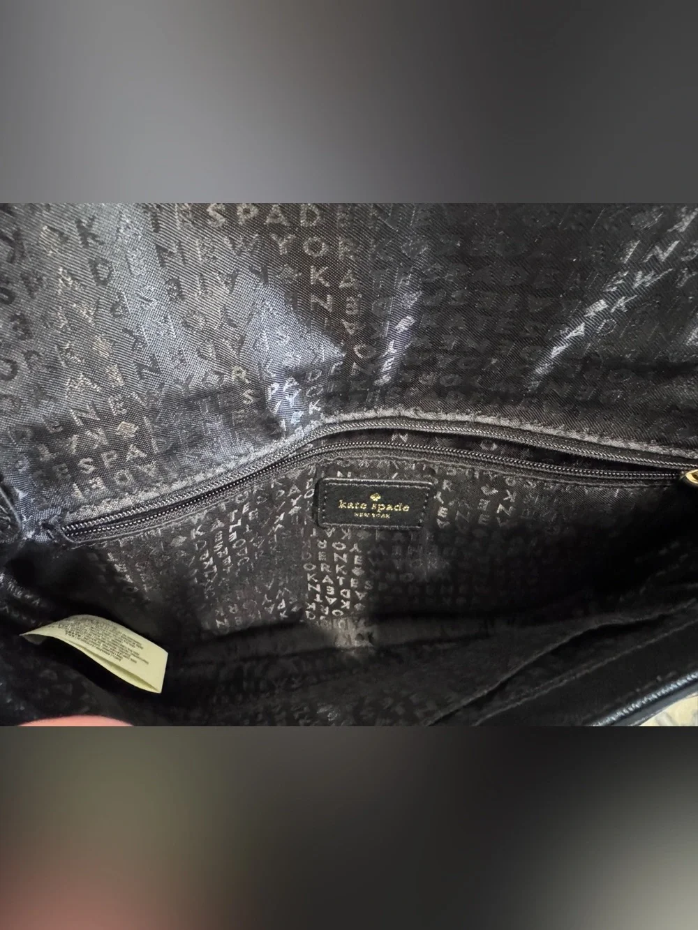 kate spade Black Leather Crossbody Wallet with Chain Strap